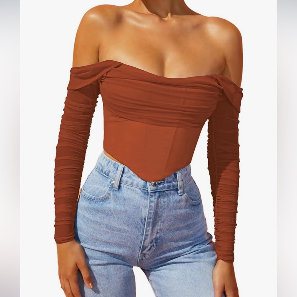 Corset Long Sleeve Sheer